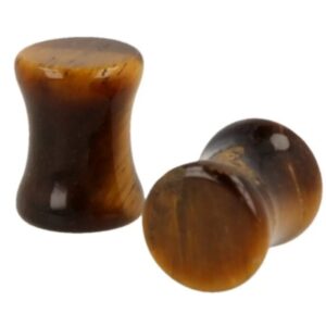 Plug oorpiercing per paar 8 mm Tijgeroog