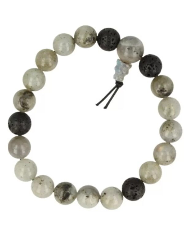 Labradoriet powerbead mannen - extra lange armband