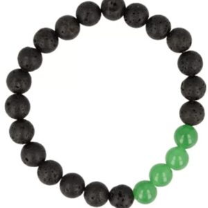 Kralenarmband Lavasteen / Aventurijn groen