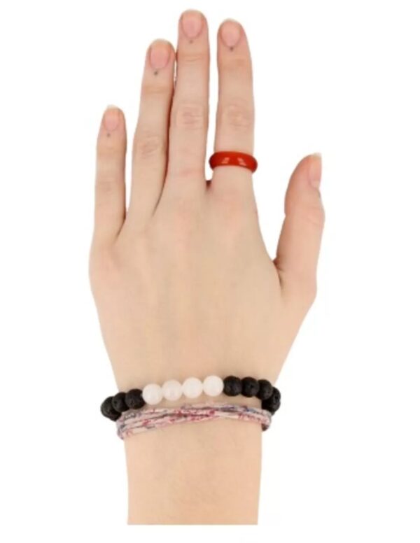 Kralenarmband Lavasteen / Jade wit - Image 2