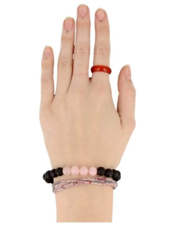 Kralenarmband Lavasteen / Roze kwarts - Image 2