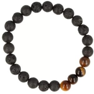 Kralenarmband Lavasteen / Tijgeroog