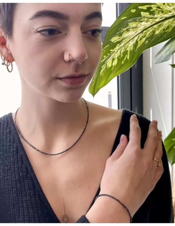 Spinel zwart met coating summer vibes ketting - Image 2