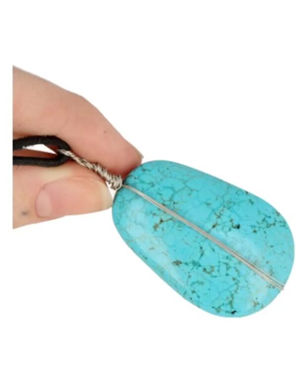Howliet blauw ovaal hanger aan waskoord (gekleurd) - Image 4