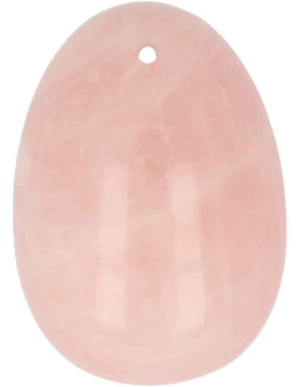 Yoni ei top geboord - Roze kwarts 45x33 mm