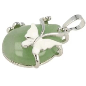Aventurijn groen vlinder druppel hanger