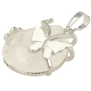 Bergkristal vlinder druppel hanger