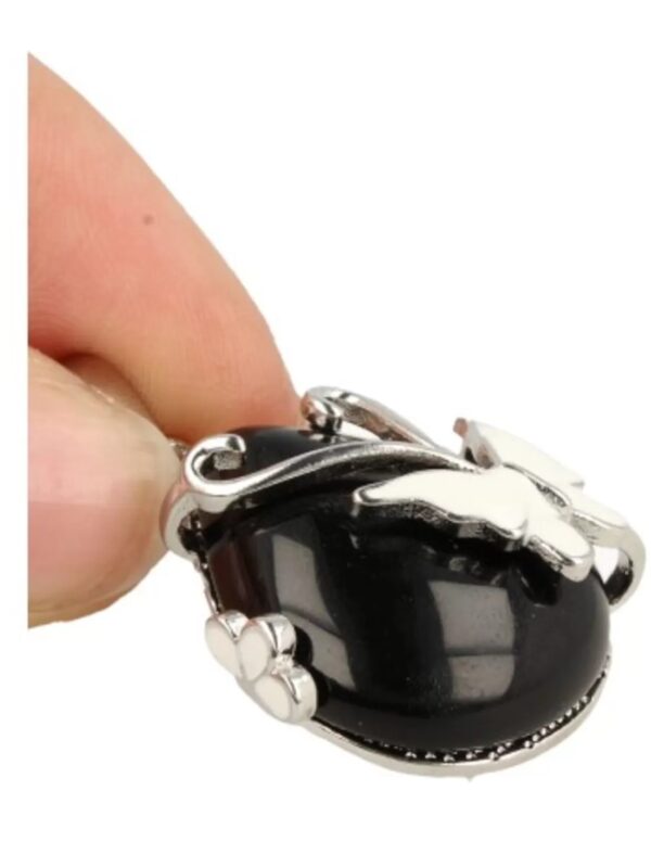 Obsidiaan zwart vlinder druppel hanger - Image 5