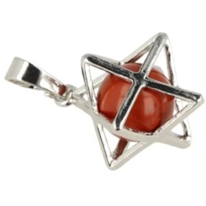 Jaspis rood Merkabah kooihanger