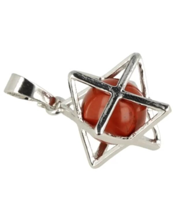 Jaspis rood Merkabah kooihanger