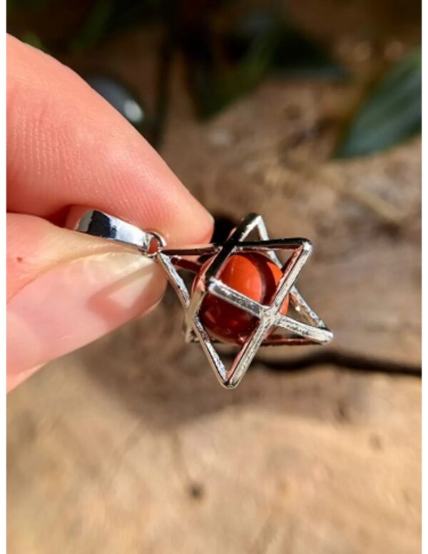 Jaspis rood Merkabah kooihanger - Image 2