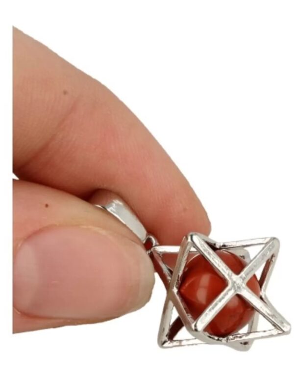 Jaspis rood Merkabah kooihanger - Image 3