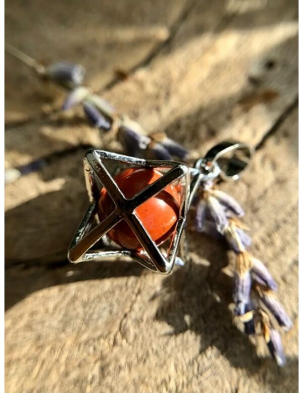 Jaspis rood Merkabah kooihanger - Image 4