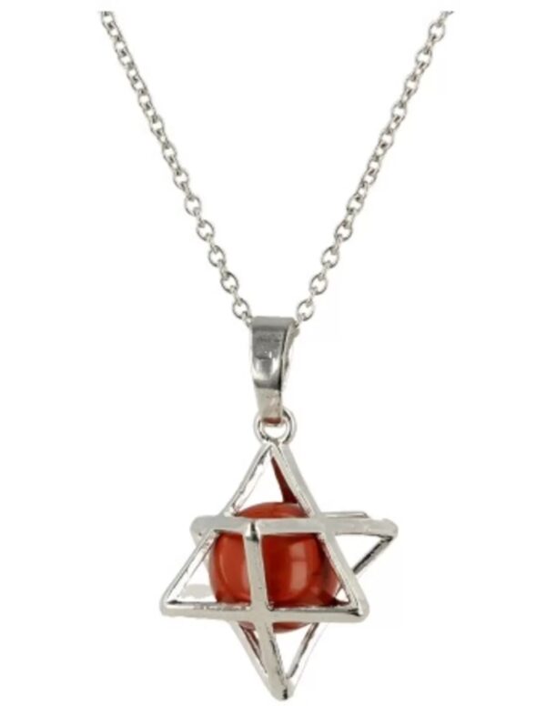 Jaspis rood Merkabah kooihanger - Image 5