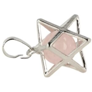 Roze kwarts Merkabah kooihanger