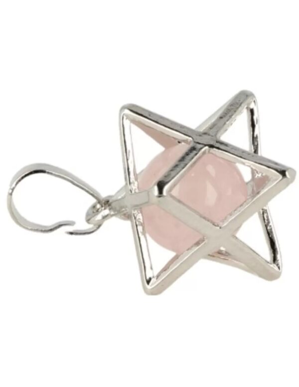 Roze kwarts Merkabah kooihanger