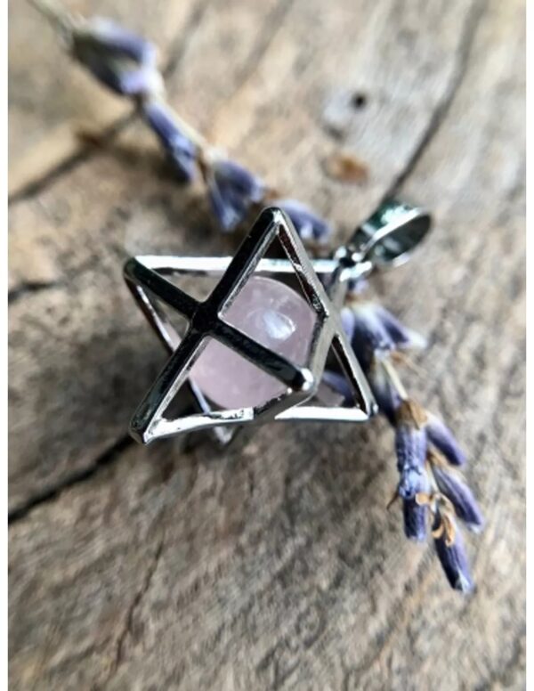 Roze kwarts Merkabah kooihanger - Image 2