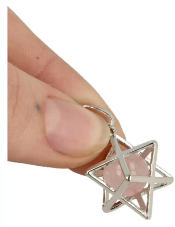Roze kwarts Merkabah kooihanger - Image 3