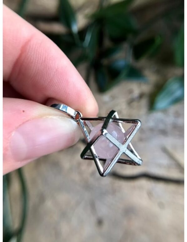 Roze kwarts Merkabah kooihanger - Image 4