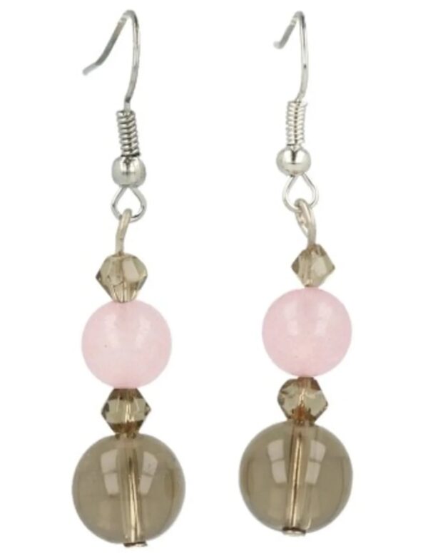 Roze kwarts / Rookkwarts Oorbellen