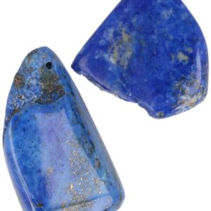 Doorboorde hanger Lapis half gepolijst