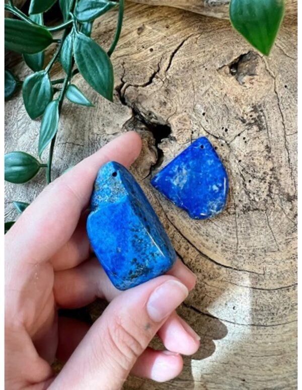 Doorboorde hanger Lapis half gepolijst - Image 4