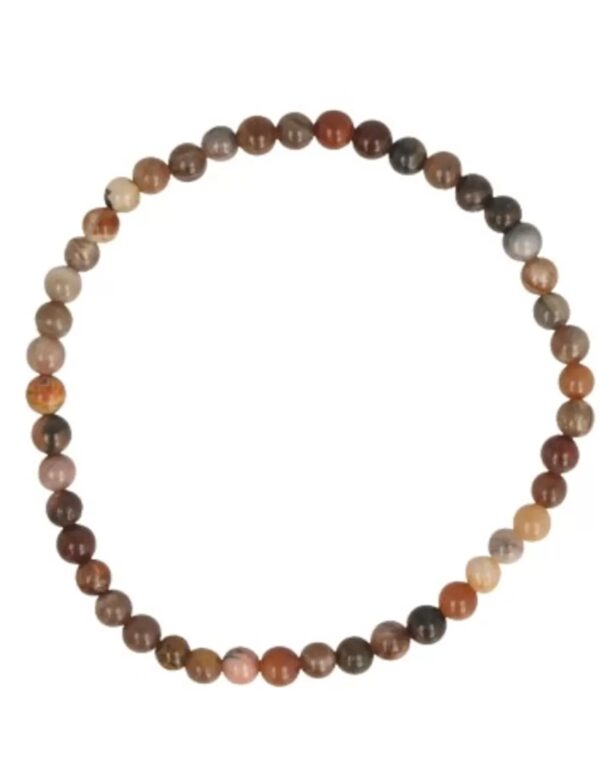 Versteend hout kralenarmband 4 mm