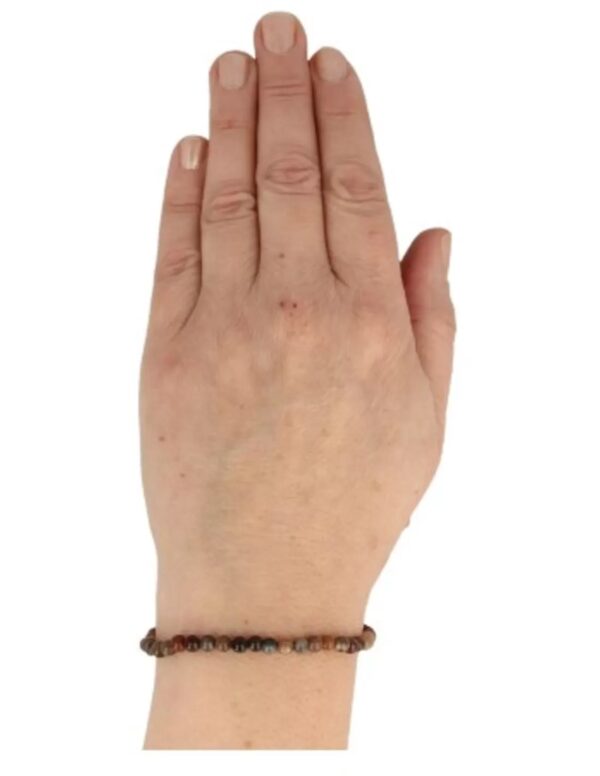 Versteend hout kralenarmband 4 mm - Image 6