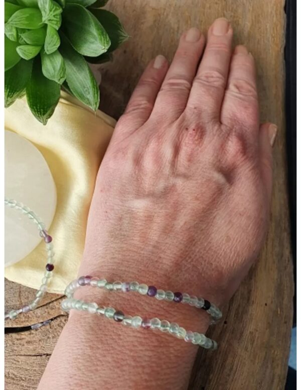 Fluoriet kralenarmband 4 mm - Image 2