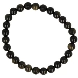 Obsidiaan goud kralenarmband 8mm mannen