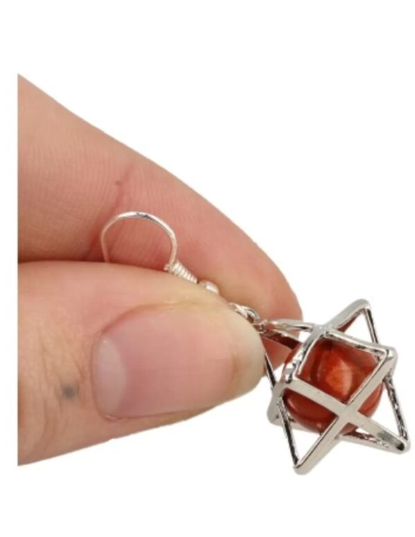 Jaspis rood oorbellen merkabah - Image 3