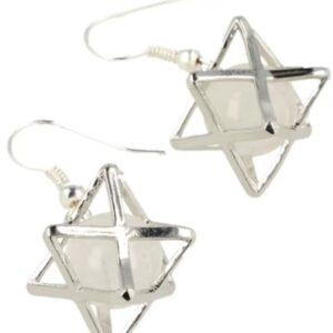 Bergkristal oorbellen merkabah