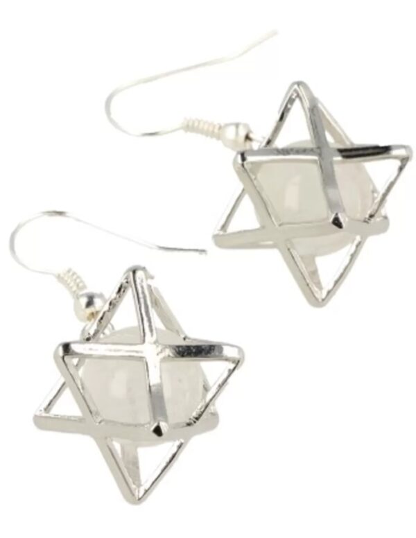 Bergkristal oorbellen merkabah