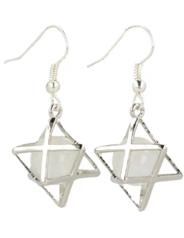 Bergkristal oorbellen merkabah - Image 2