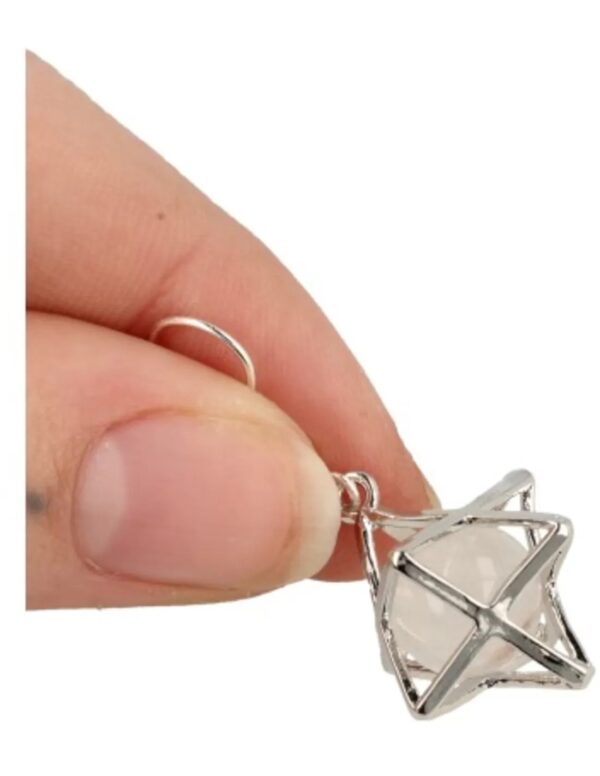 Bergkristal oorbellen merkabah - Image 3