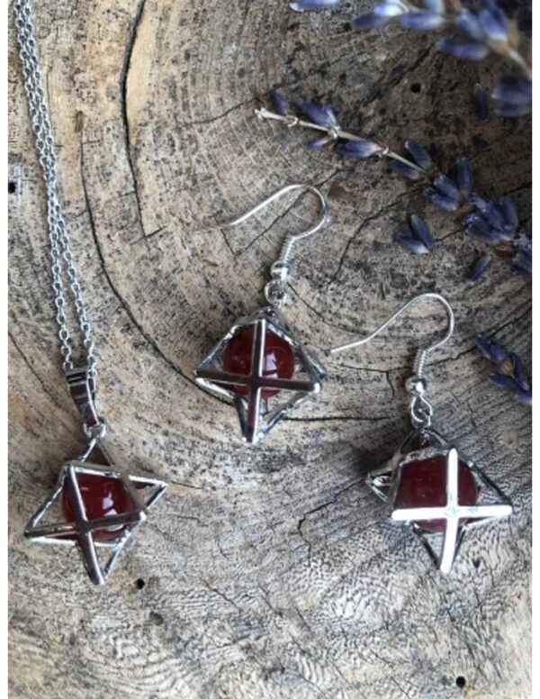 Carneool Merkabah sieraden set - Image 3