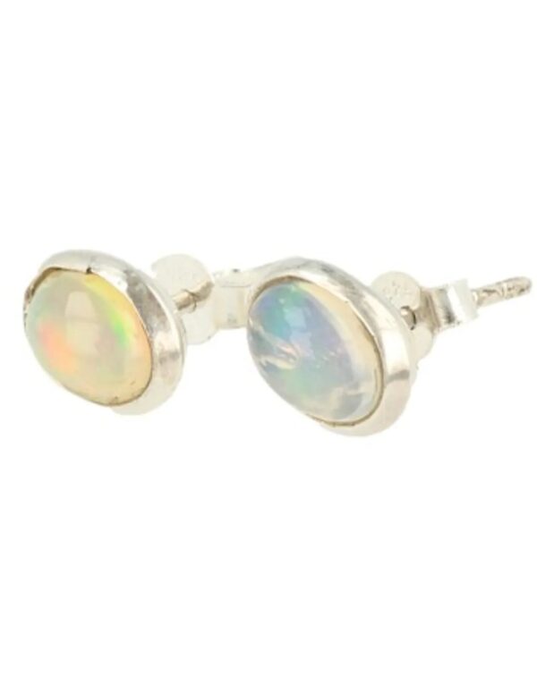 Oorstekers zilver Opaal Ethiopië, per paar - Image 3