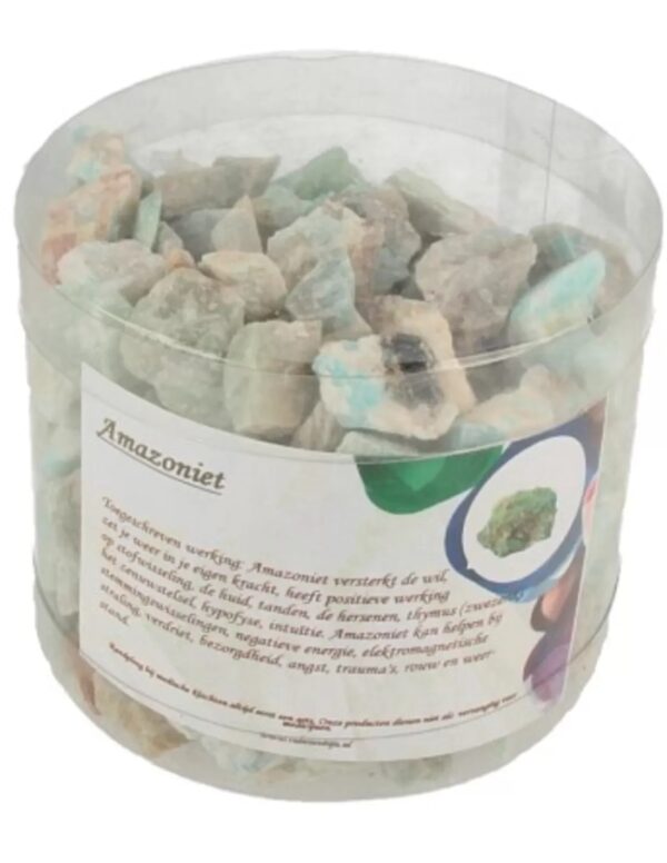Amazoniet decostenen ruw in koker 750 gr.
