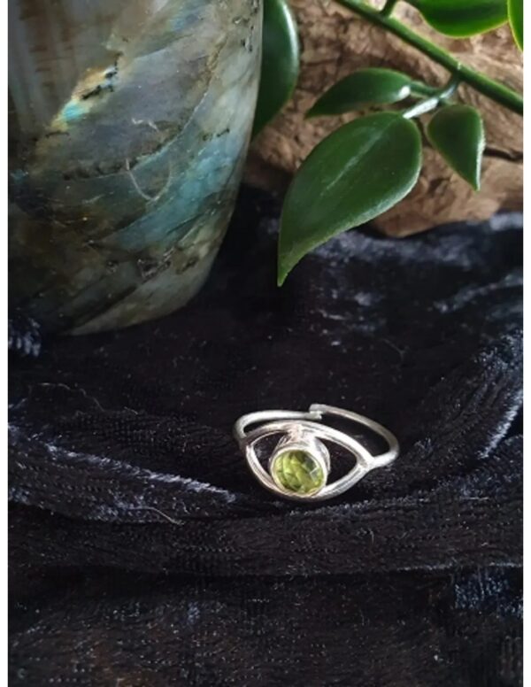 Peridoot facet smalle ring in zilver - Image 4