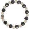 Kralenarmband boeddha mannen Hematiet / transparant