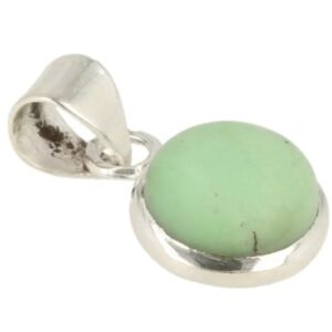 Chrysopraas rond hanger in zilver klein