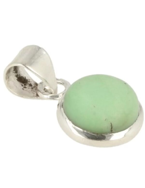 Chrysopraas rond hanger in zilver klein