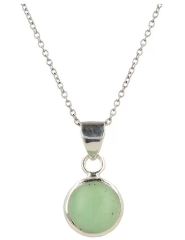 Chrysopraas rond hanger in zilver klein - Image 3