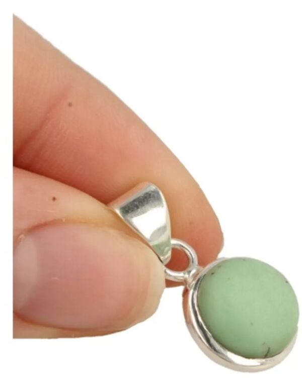 Chrysopraas rond hanger in zilver klein - Image 5