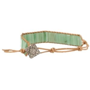Aventurijn groen leren armband gipsy-style
