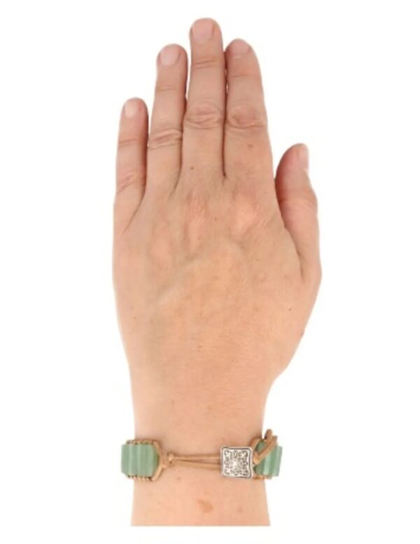 Aventurijn groen leren armband gipsy-style - Image 3