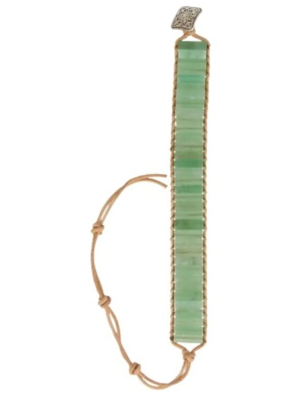 Aventurijn groen leren armband gipsy-style - Image 5