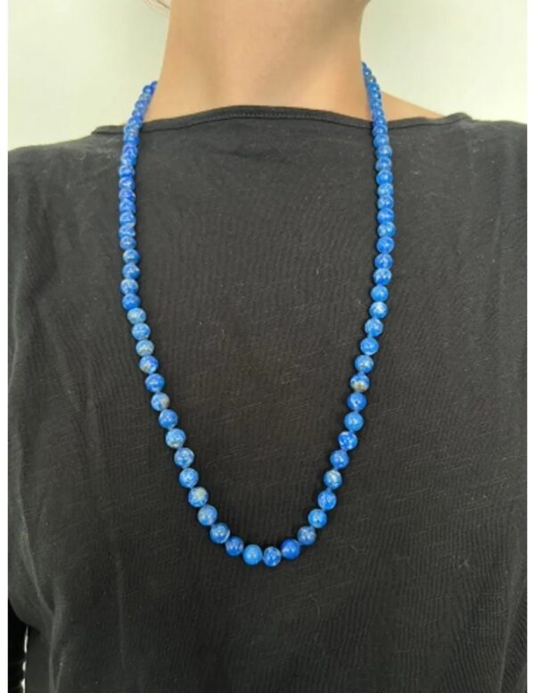 Lapis Lazuli 8mm kralen ketting 73 cm - Image 4