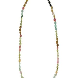 Ketting ovaal Toermalijn watermeloen 60 cm