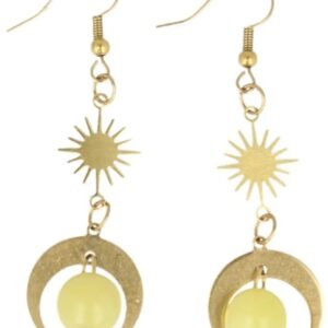 Jade olijf oorbellen Star&Moon bol